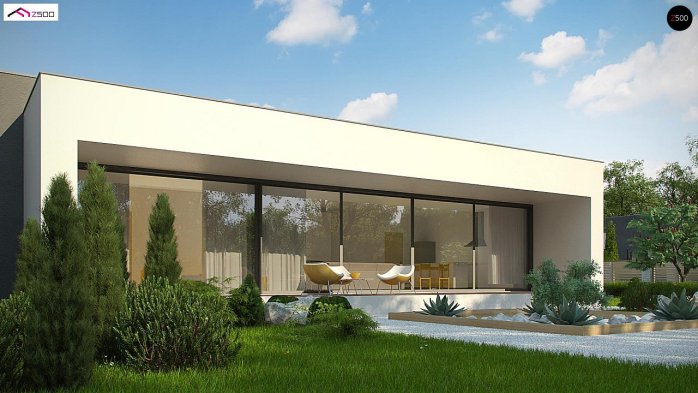 Проект дома Ux72 minus - 2 Одноэтажные дома в Киеве