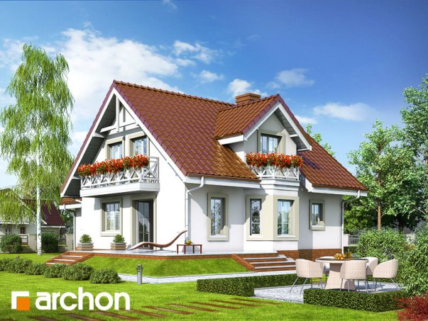 Проект дома Дом в рододендронах 5 вер.2 - 2 С мансардным этажом дома в Киеве