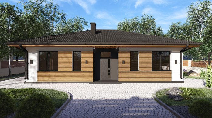 Проект дома Db 12 v1 - 1 Одноэтажные дома в Киеве