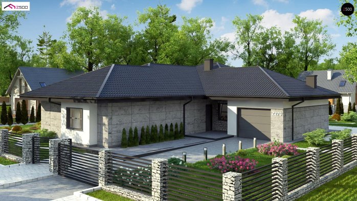 Проект дома U279 - 4 Одноэтажные дома в Киеве