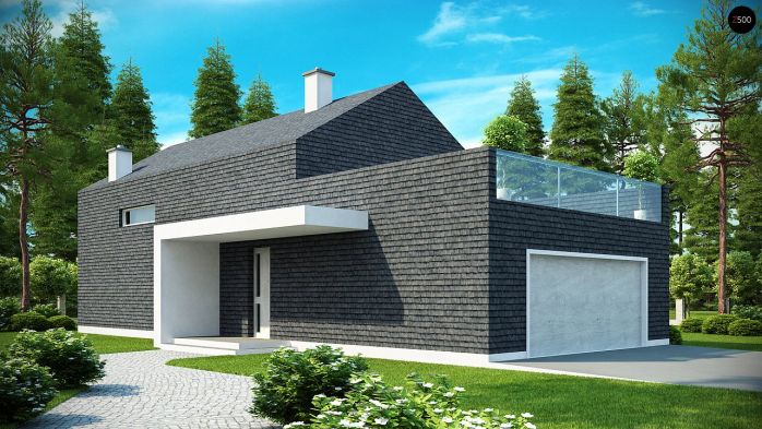 Проект дома Ux40 - 1 С мансардным этажом дома в Киеве